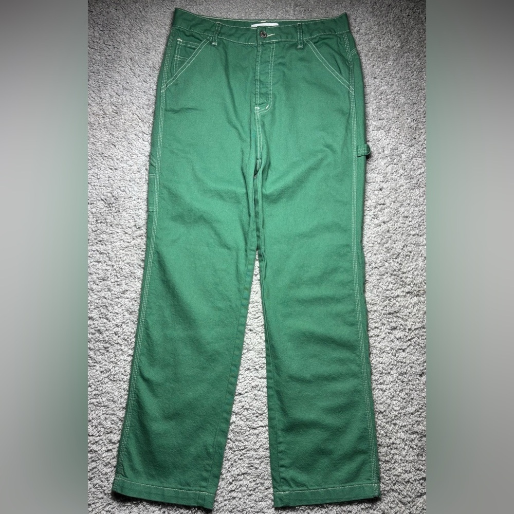 SONG Jeans Womens 29 Carpenter 90s Boyfriend High Waist Button Fly Green Party